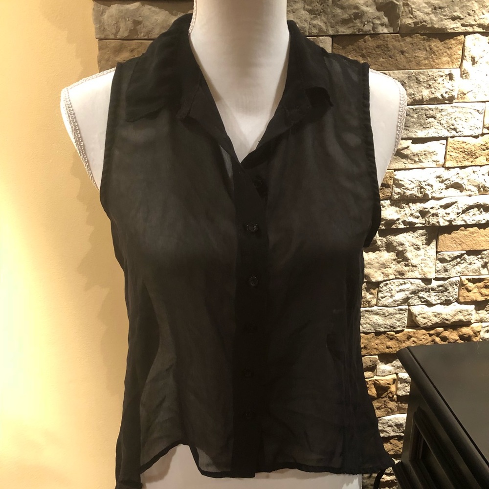 Brandy Melville black sheer tank top